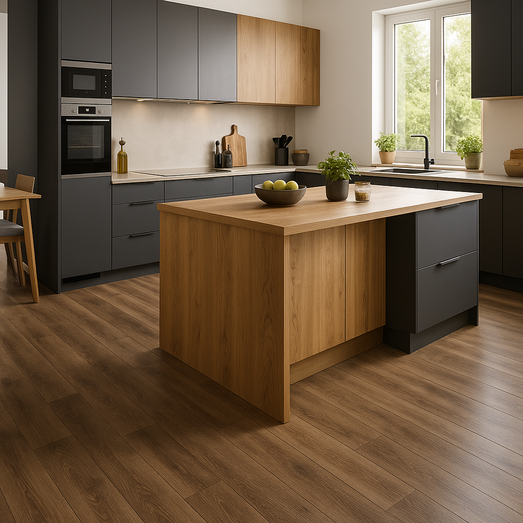 Vinyl Designboden in moderner Küche