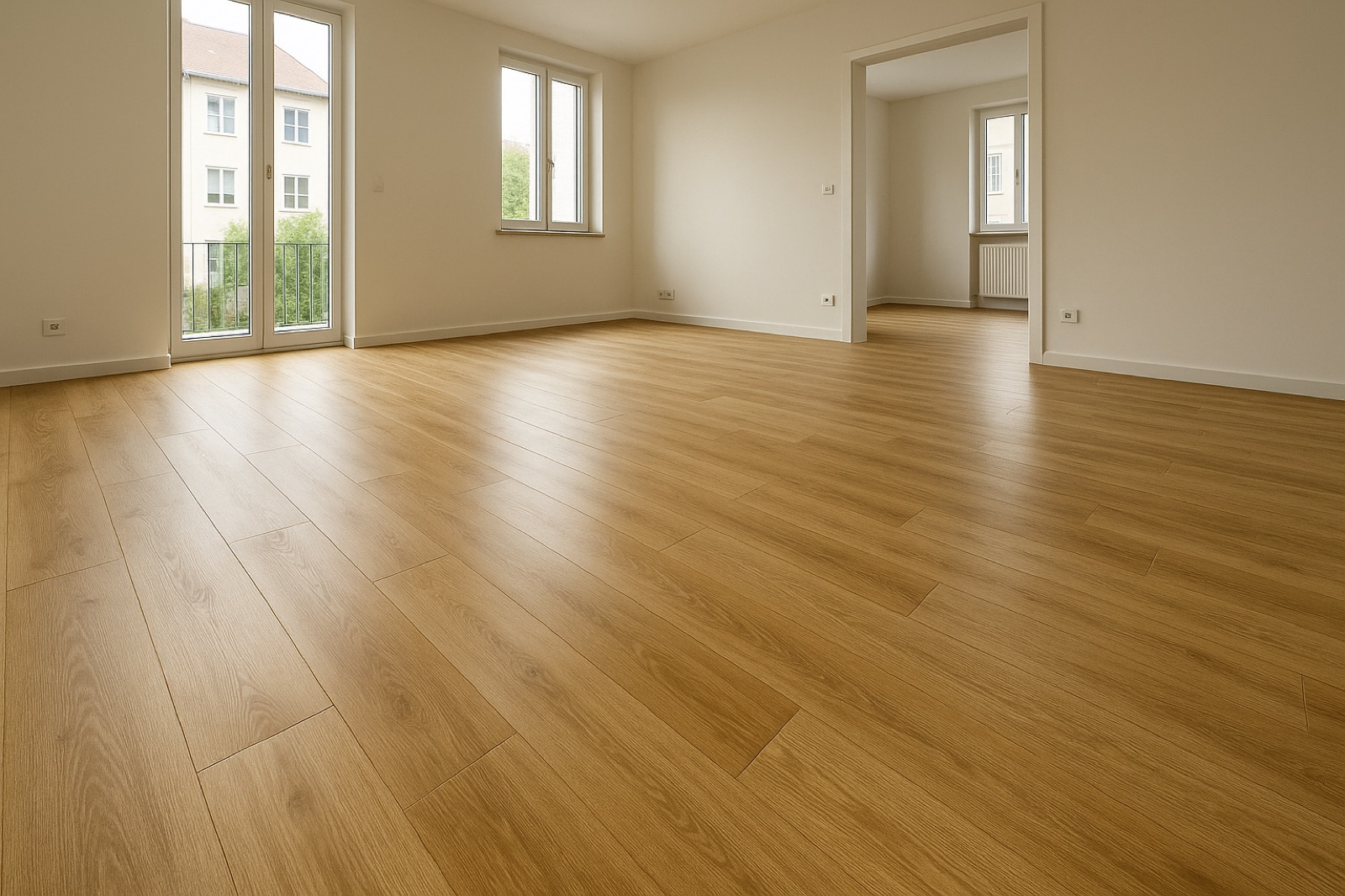 Wohnzimmer – honigfarbener Boden