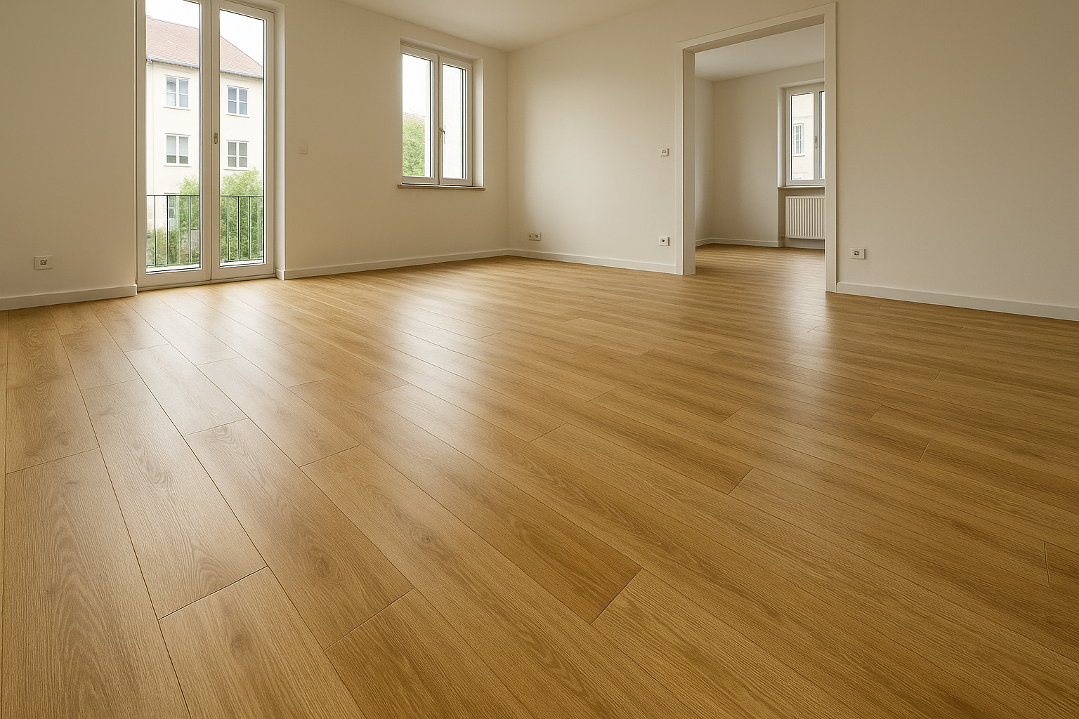 Wohnzimmer – honigfarbener Boden